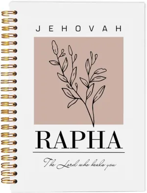 Christian Journals for Women, Jehovah Rapha Christian Bible Notebooks for Note Taking, Scripture Prayer Journal for Women, Bible Journaling Notebook, Boho Christian Spiral Notebook 5.5x8.3