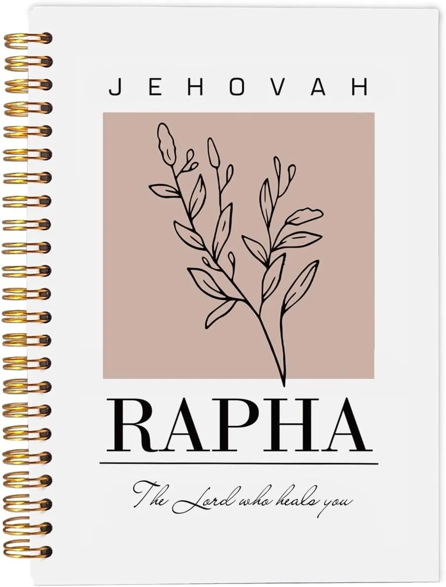 Christian Journals for Women, Jehovah Rapha Christian Bible Notebooks for Note Taking, Scripture Prayer Journal for Women, Bible Journaling Notebook, Boho Christian Spiral Notebook 5.5x8.3