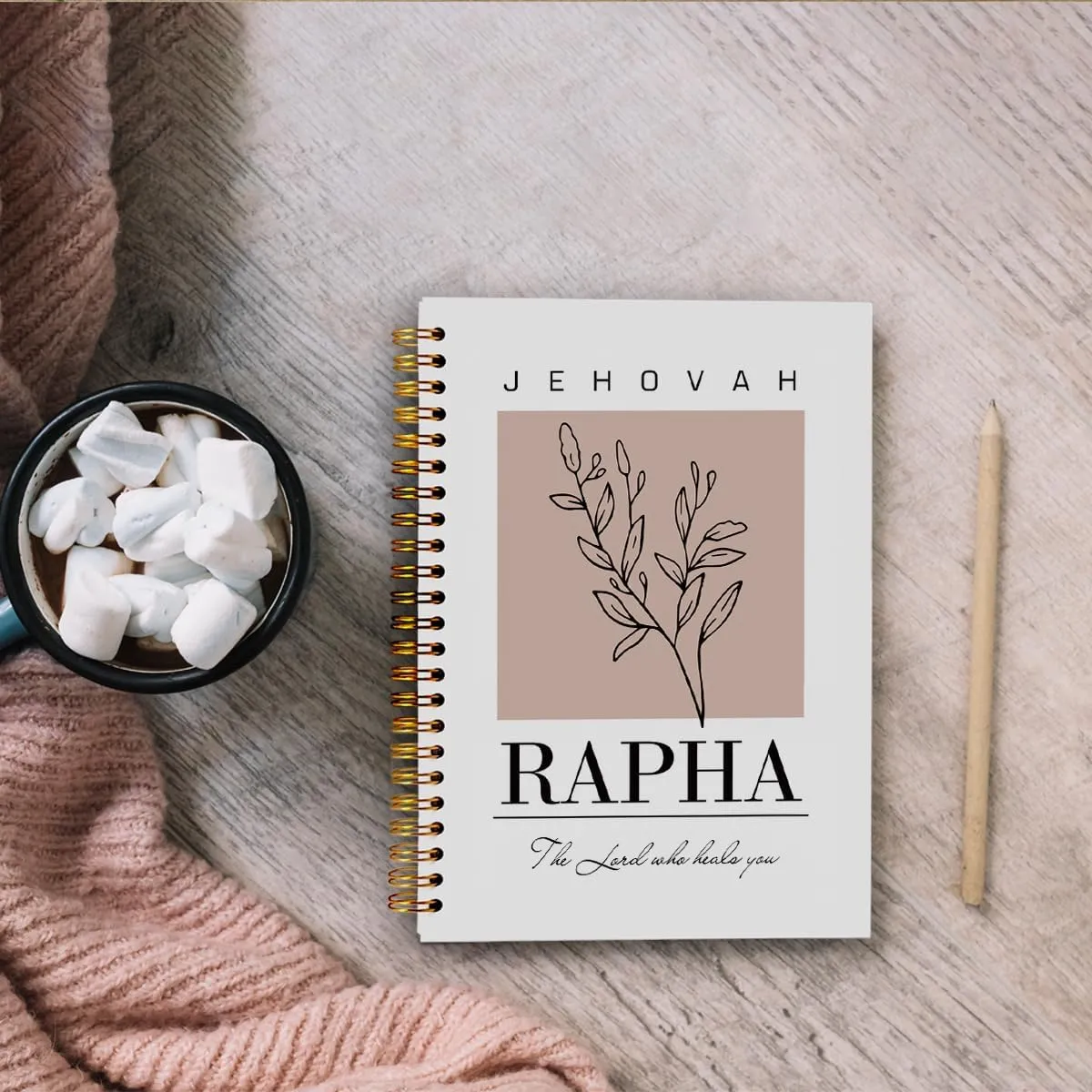 Christian Journals for Women, Jehovah Rapha Christian Bible Notebooks for Note Taking, Scripture Prayer Journal for Women, Bible Journaling Notebook, Boho Christian Spiral Notebook 5.5x8.3