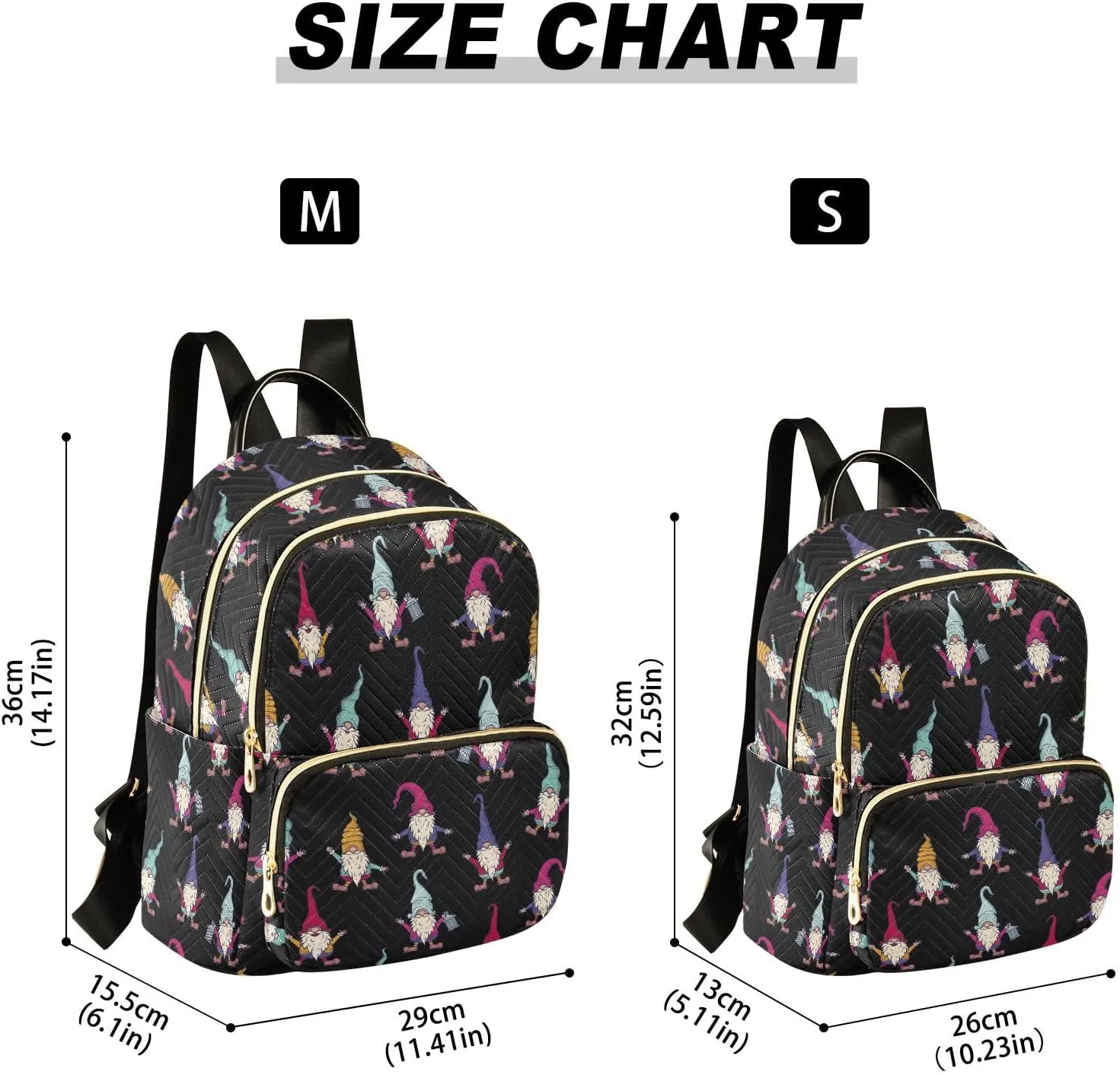 Christmas Gnome Mini Backpack for Women, Travel Backpack Purse Daypack Shoulder Bag for Ladies