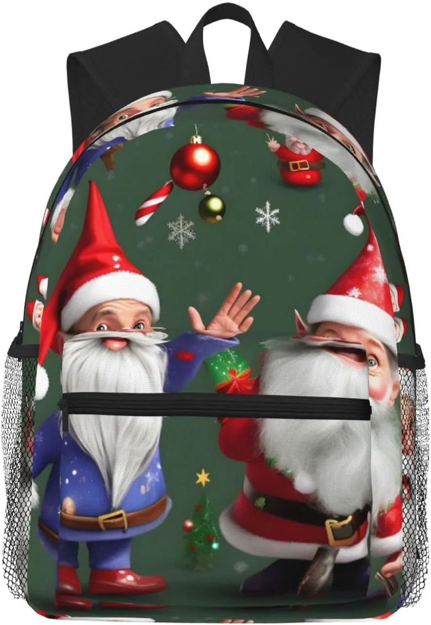 Christmas Whimsical Dwarfs Lightweight and Comfortable Casual Backpack MultiPurpose Day Bag, Travel Laptop Backpack