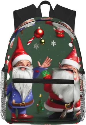 Christmas Whimsical Dwarfs Lightweight and Comfortable Casual Backpack MultiPurpose Day Bag, Travel Laptop Backpack