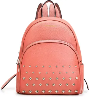 Chrysansmile Backpacks for Women Genuine Leather Mini Backpack Womens Pink Travel Backpack Purse