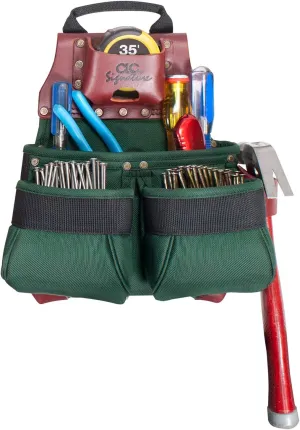 CLC Custom Leathercraft 51838 Signature Elite Ballistic Nylon Nail & Tool Bag, 10 Pocket