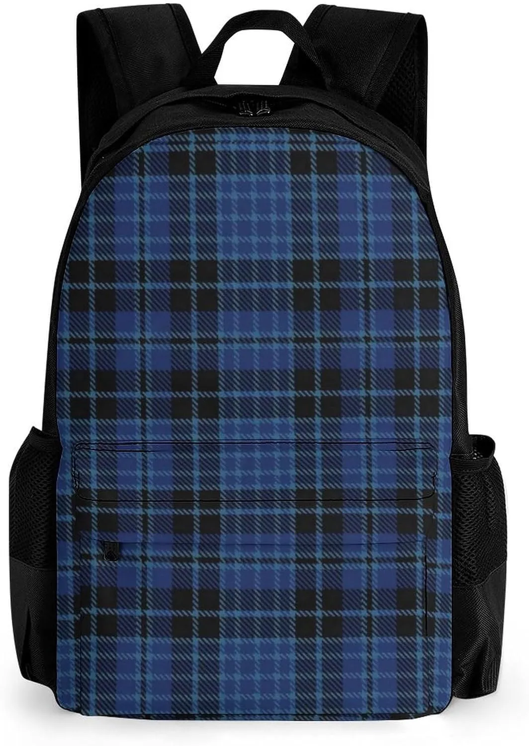 Clergy Blue Black White Large Capacity Fully Printed Backpack with Pockets Unisex