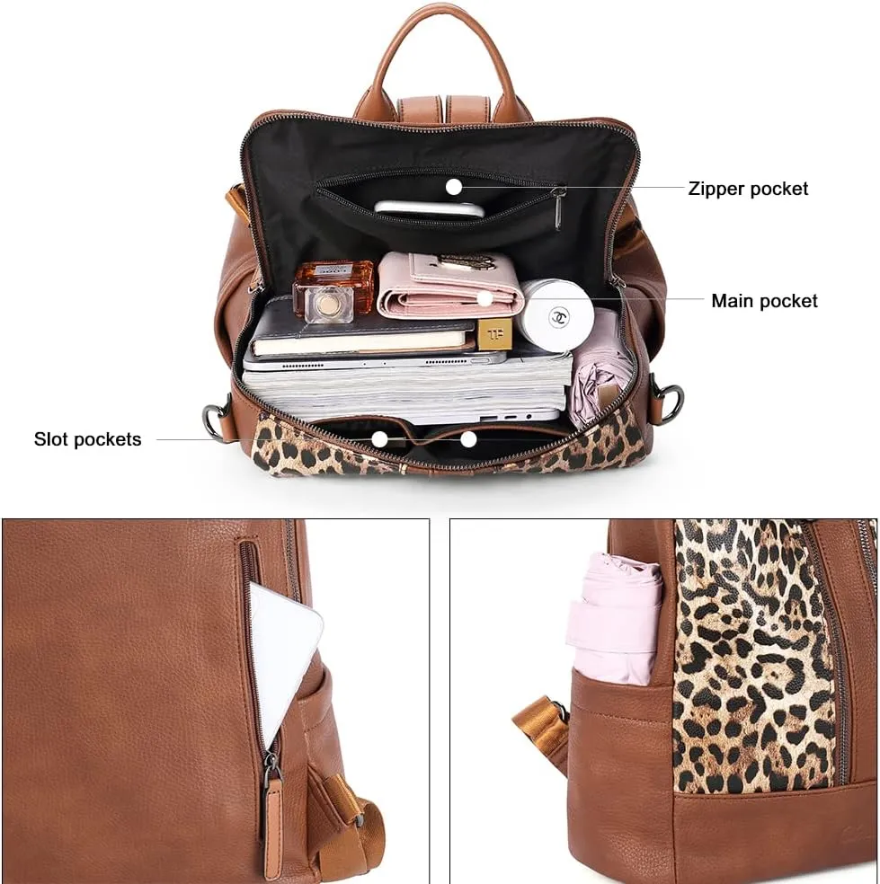 CLUCI Leather Backpack Purse for Women Convertible Large Travel Ladies Designer Fashion Casual College Shoulder Bag
