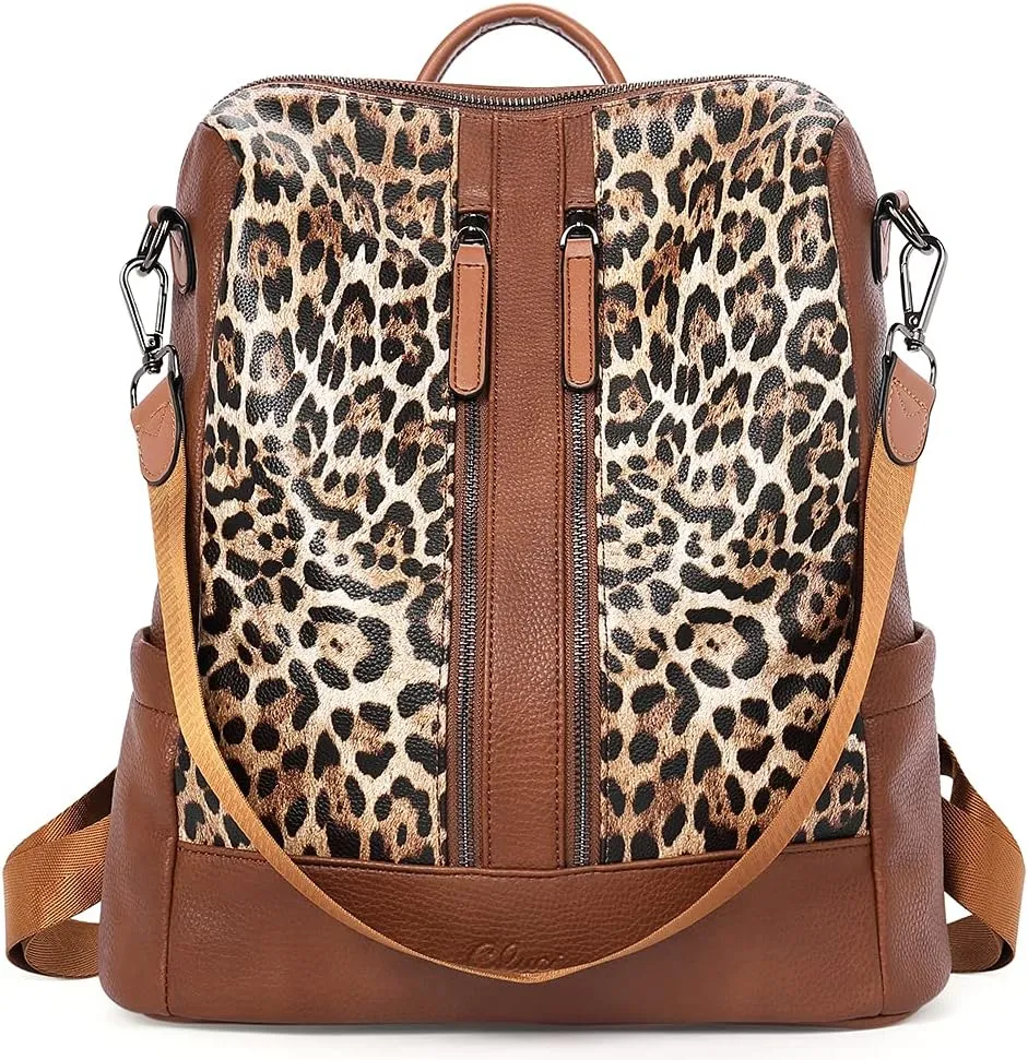 CLUCI Leather Backpack Purse for Women Convertible Large Travel Ladies Designer Fashion Casual College Shoulder Bag