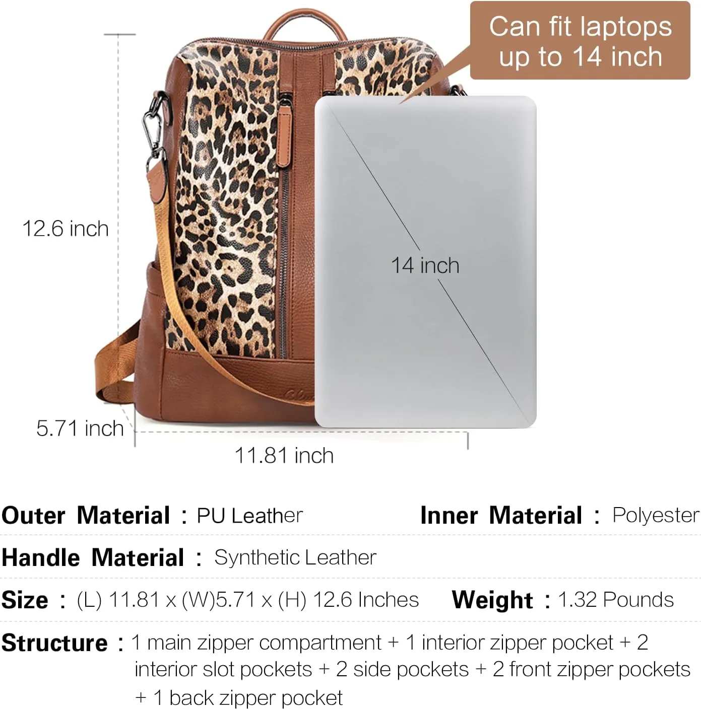 CLUCI Leather Backpack Purse for Women Convertible Large Travel Ladies Designer Fashion Casual College Shoulder Bag