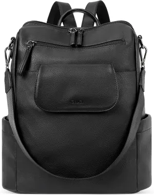 CLUCI Leather Backpack Purse for Women, Large Fashion Convertible Anti-theft, Travel Backpack Purses