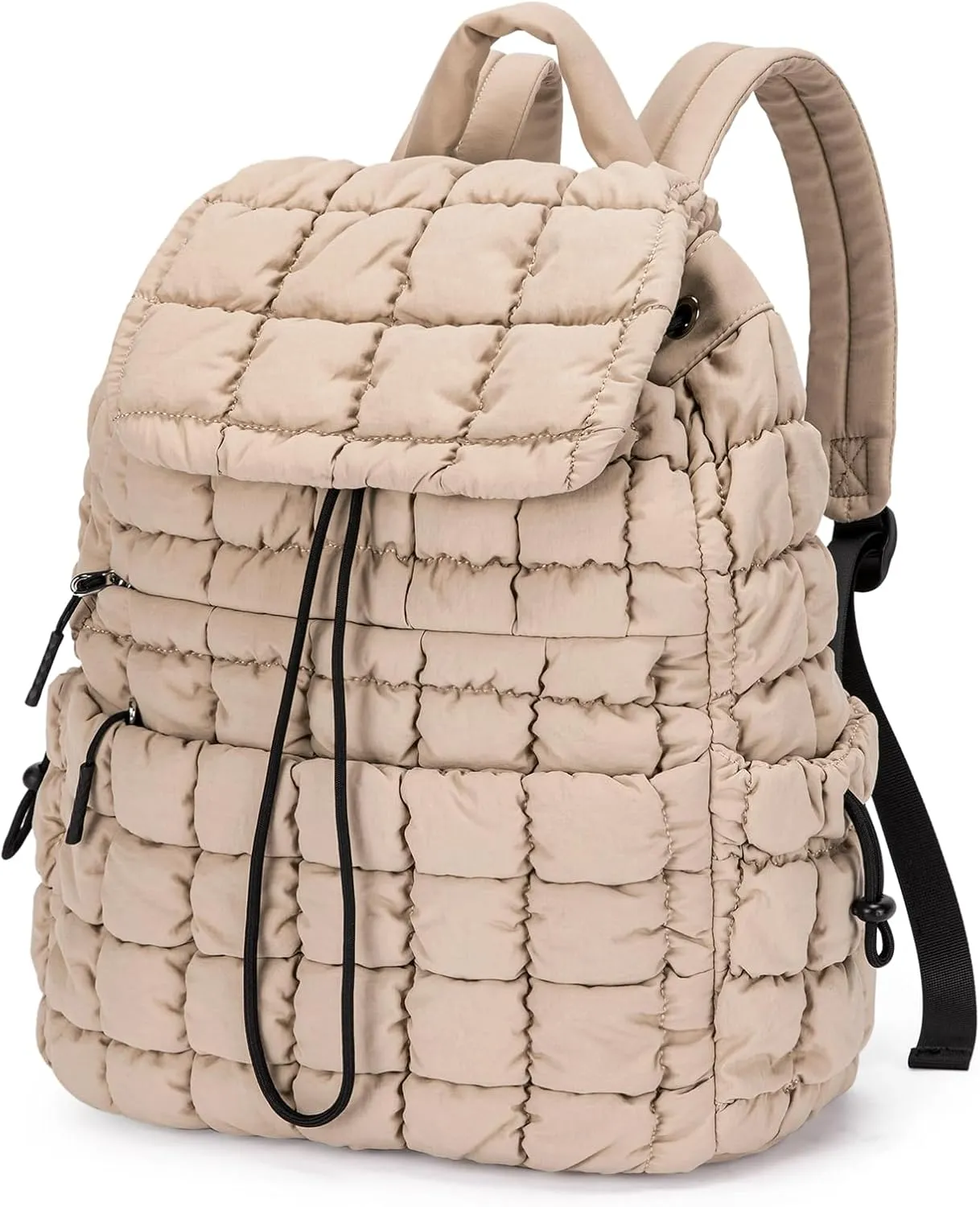 CLUCI Puffy Quilted Backpack Purse for Women, Casual Lightweight Daypack for Women Travel