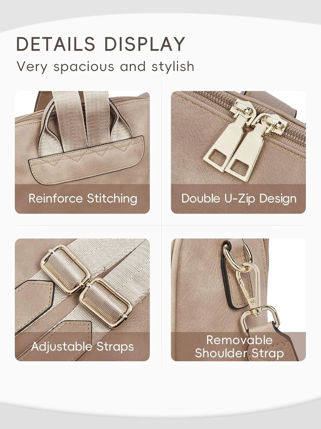 CLUCI Womens Backpack Purse Leather Anti-theft Large Fashion Designer Travel Bag Ladies Shoulder Bags