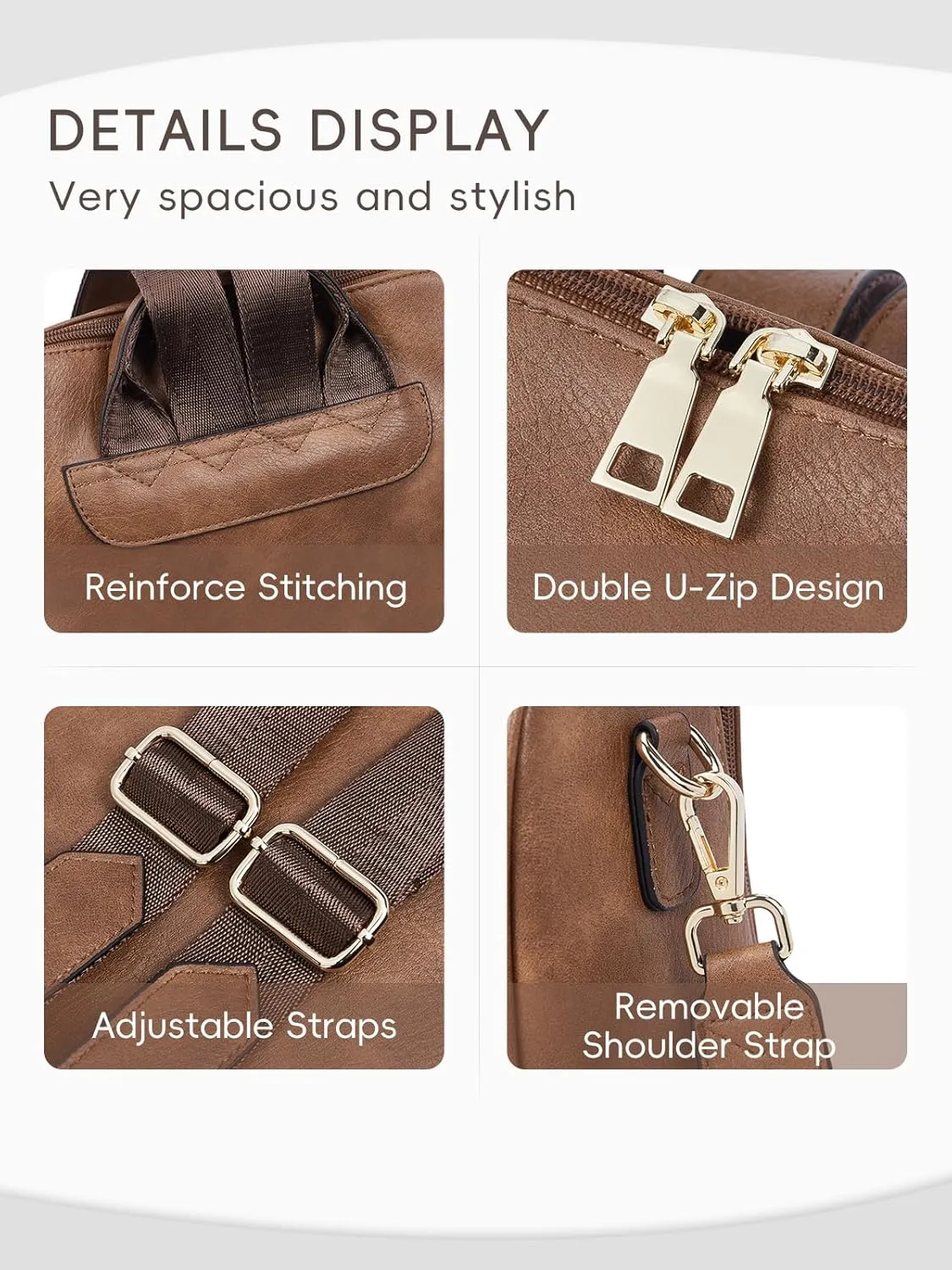 CLUCI Womens Backpack Purse Leather Anti-theft Large Fashion Designer Travel Bag Ladies Shoulder Bags