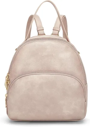 Cnoles Small Backpack Purse for Women Vegan Leather Girls Mini Travel Backpack Fashion Casual College Travel Shoulder Bag (Grey)