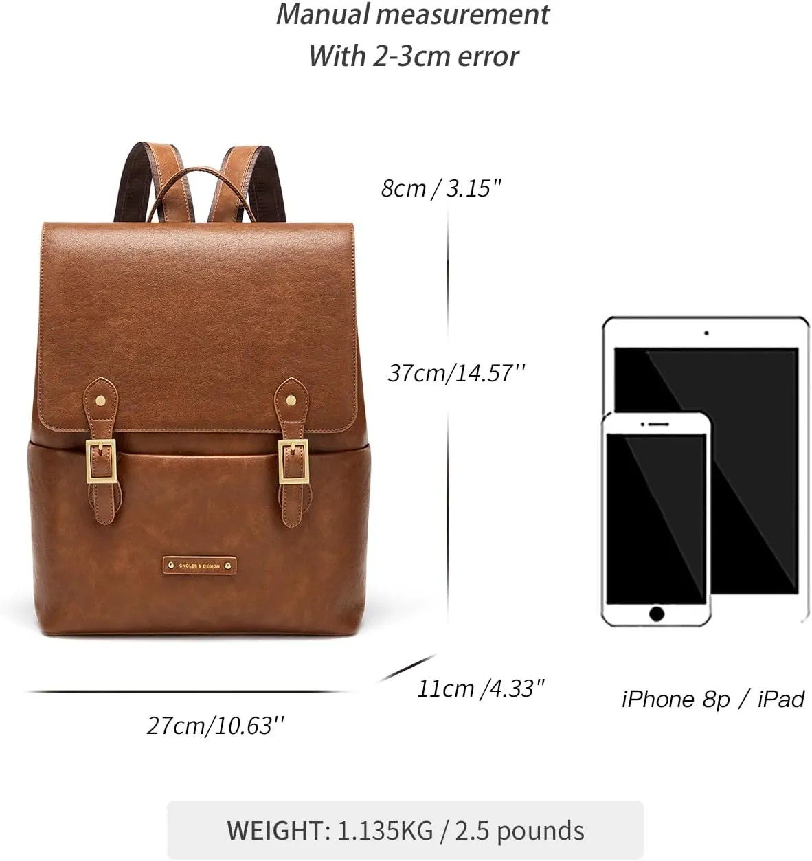 Cnoles Women Leather Backpack Purse Fashion Ladies Vintage Casual Convertible Backpack Bag Travel Daypacks Bags
