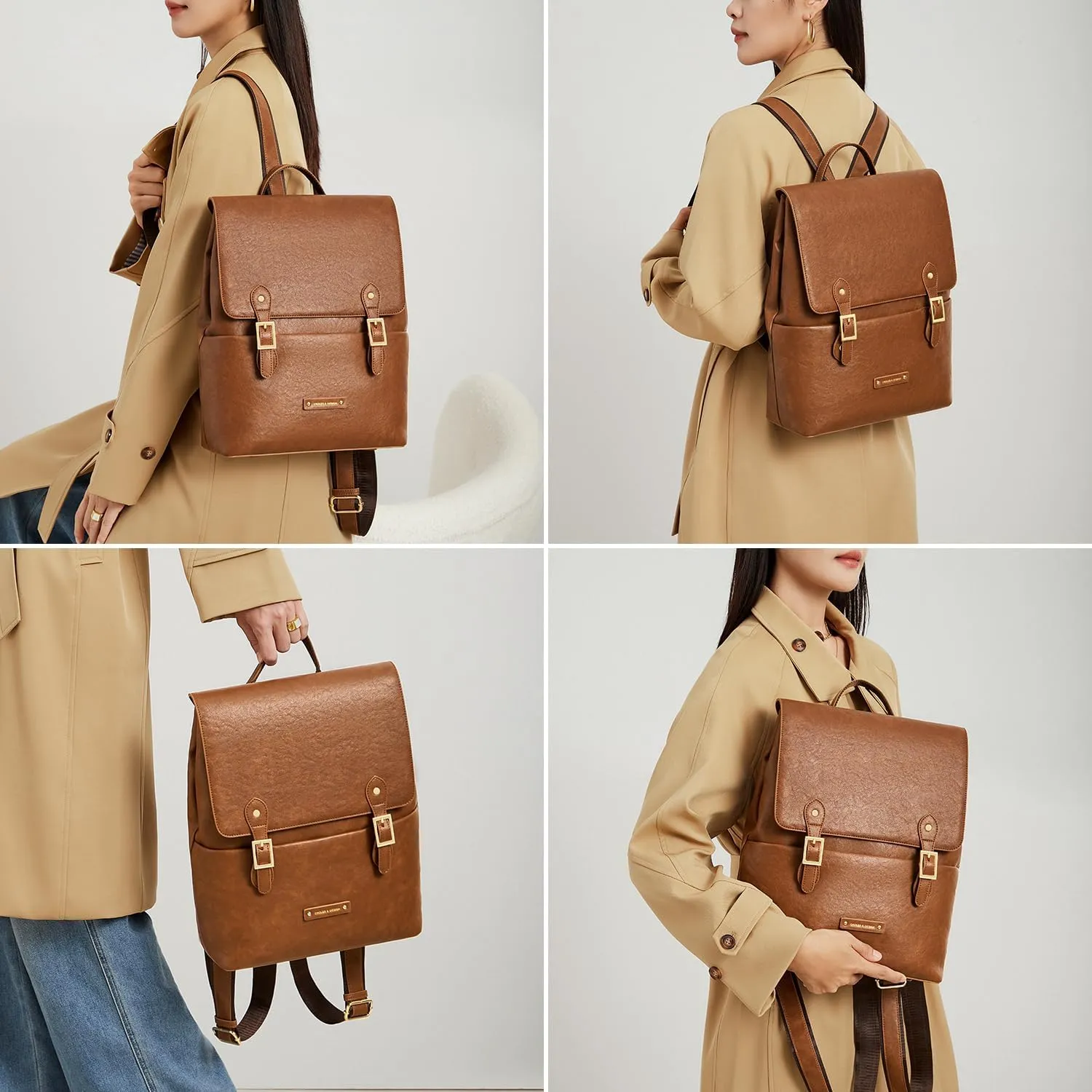 Cnoles Women Leather Backpack Purse Fashion Ladies Vintage Casual Convertible Backpack Bag Travel Daypacks Bags