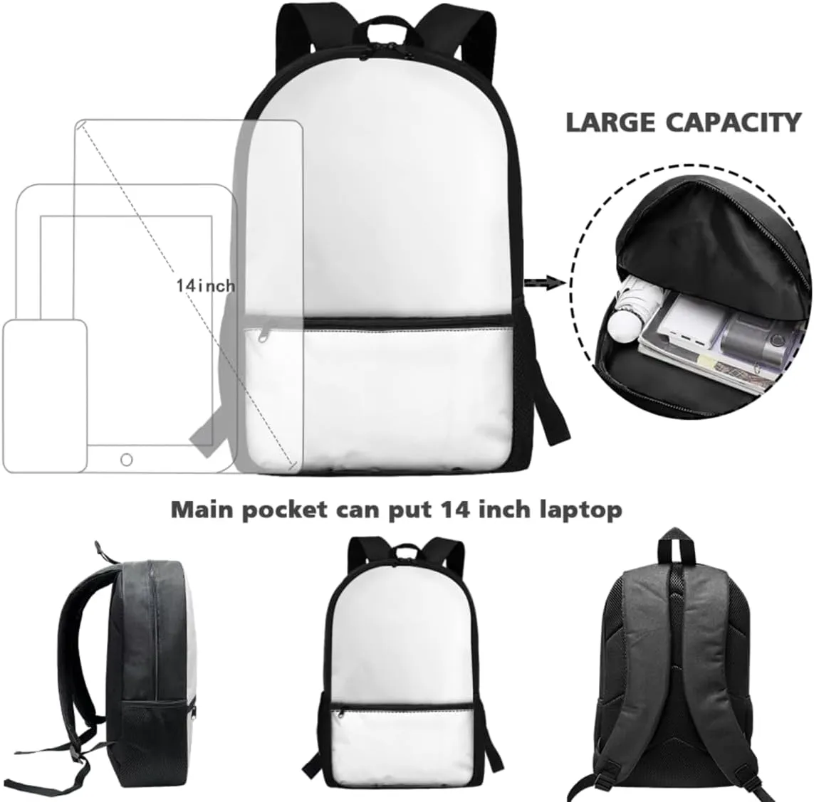 COEQINE 4 in 1 Girls Backpack and Lunch Box Set Kindergarten Little Girls 6-8Y Cute Ragdoll Cat Bookbag with Ajdustable Shoulder Strap Large Pencil Case Portable Water Bottle for Preschool Back School