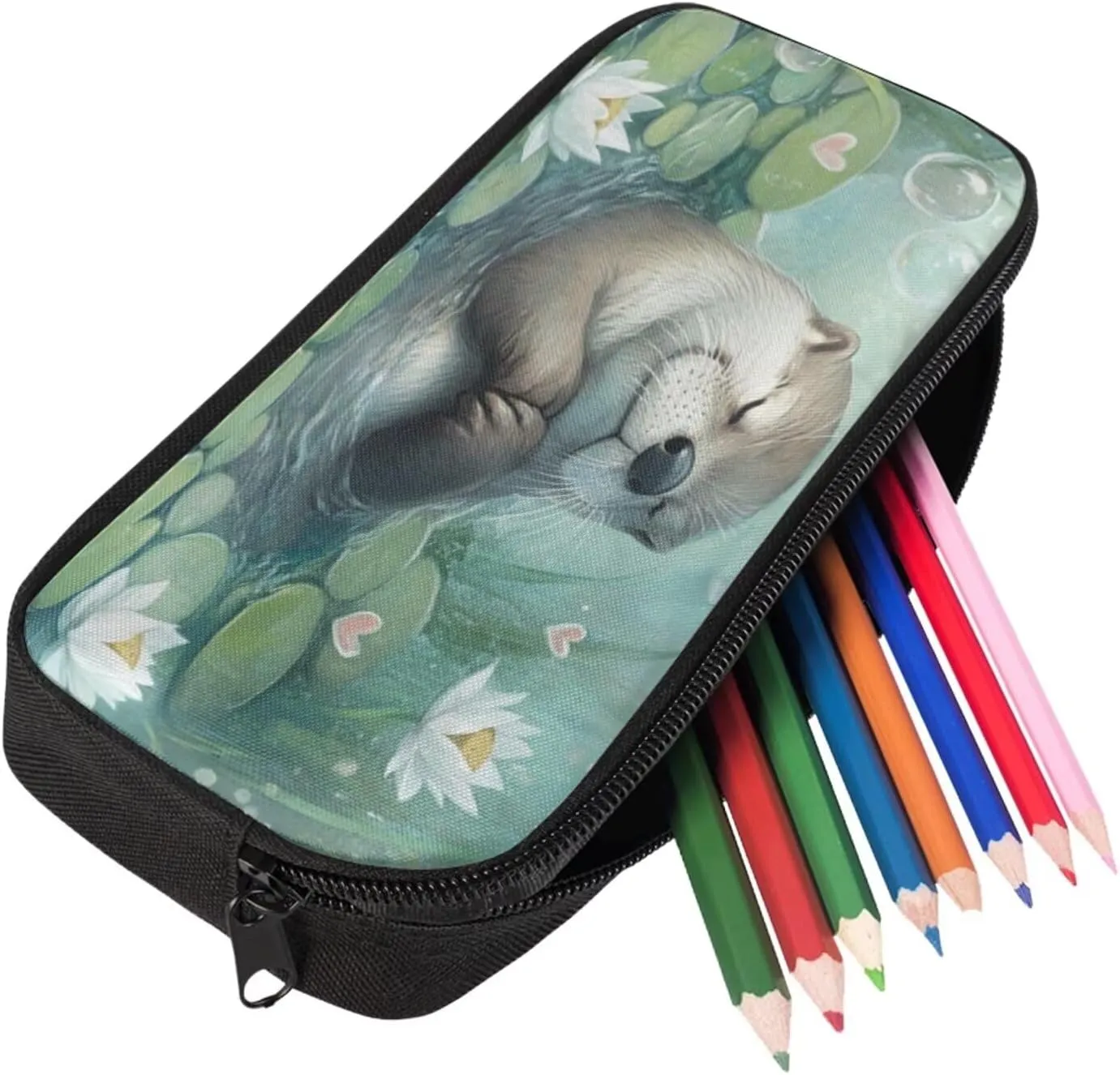 COEQINE Otter Backpack for Girls 10-12 Cute 17 Inch Bookbag 8-10 with Lunch Box Set 3Piece Large Laptop School Bags 14-16Y 6TH Grade Shoulder Bag Pencil