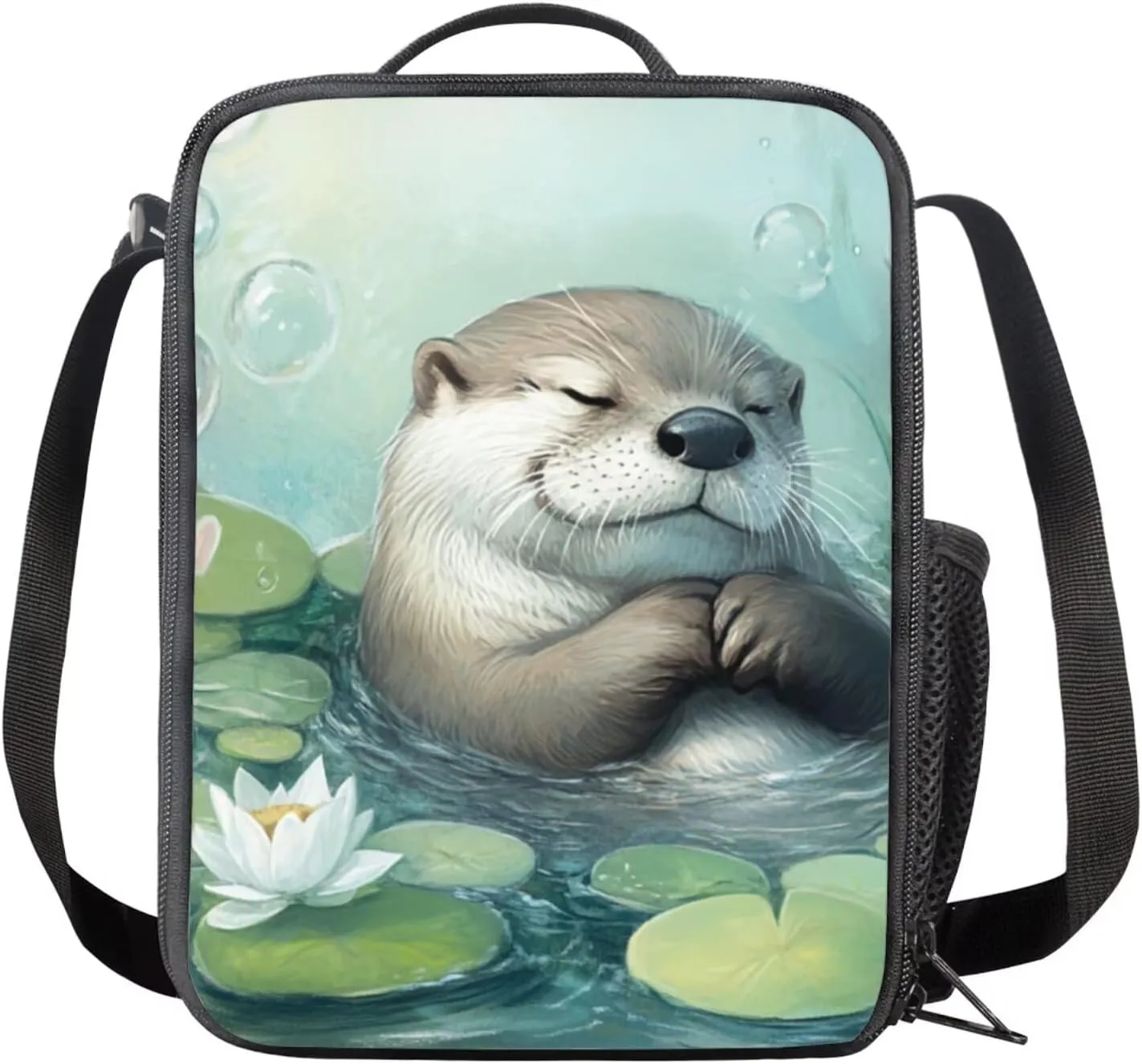 COEQINE Otter Backpack for Girls 10-12 Cute 17 Inch Bookbag 8-10 with Lunch Box Set 3Piece Large Laptop School Bags 14-16Y 6TH Grade Shoulder Bag Pencil