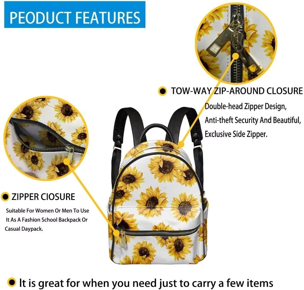 Coldinair Pink Ribbon Backpack for Women,Breast Cancer Awareness Small Backpack Purse for Women Girls Teen,Mini Leather Backpack Purse Anti-theft Waterproof Shoulder Bag Handbag for Travel School