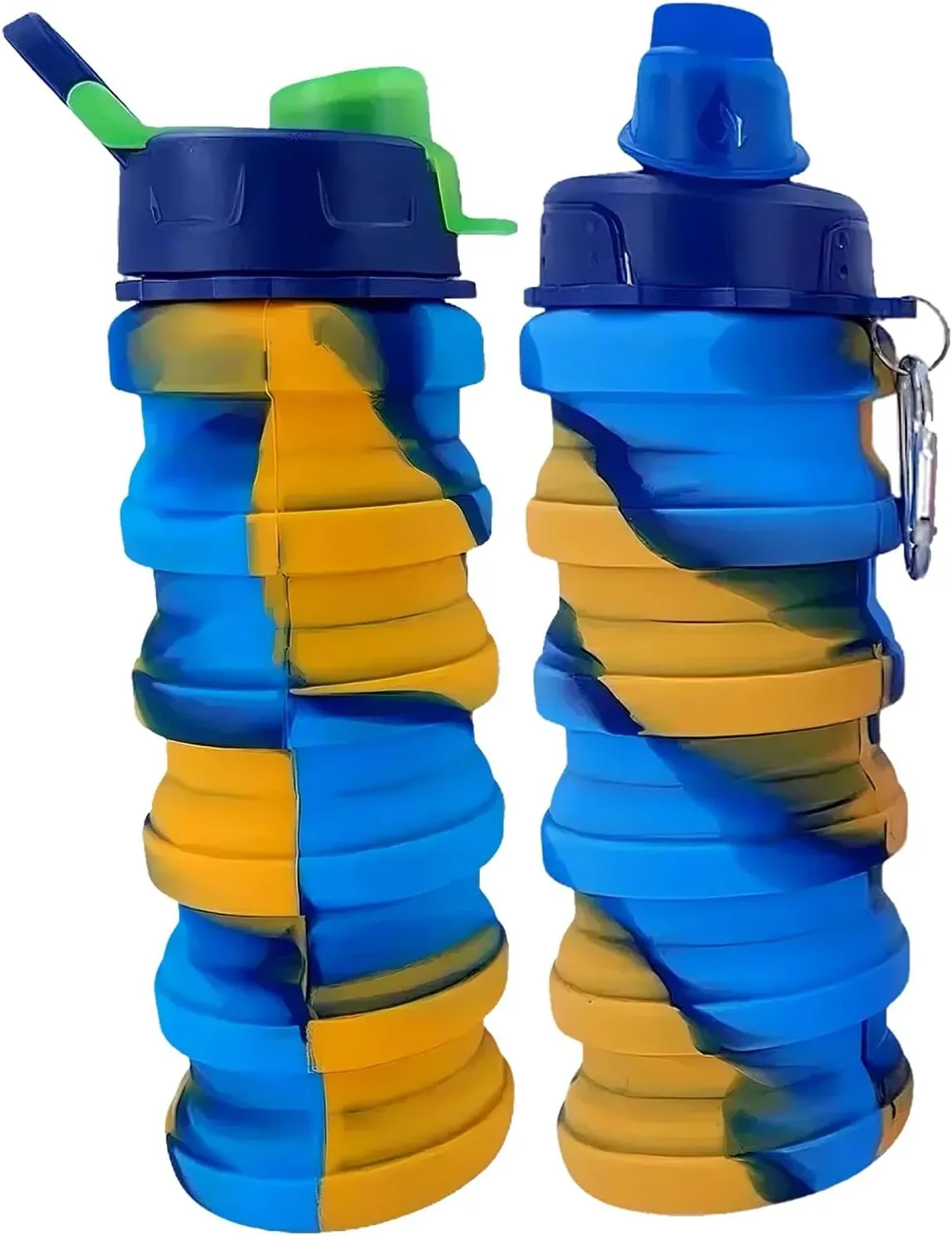 Collapsible Water Bottles Travel Water Bottle Sports Portable Sport Water Bottle Reusable Water Bottles Comes with Mountaineering Buckle(Red)