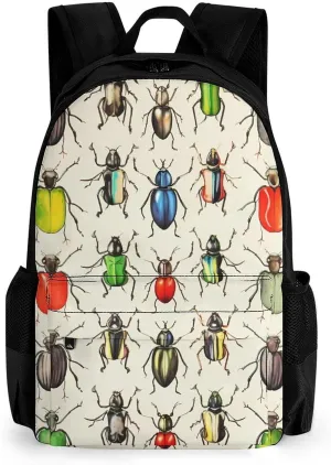 Colorful Insects Printed Backpack Causal Daypack Travel Laptop Shoulders Bag with Side Pockets for Men Women 13 X 7 X 16 Inch