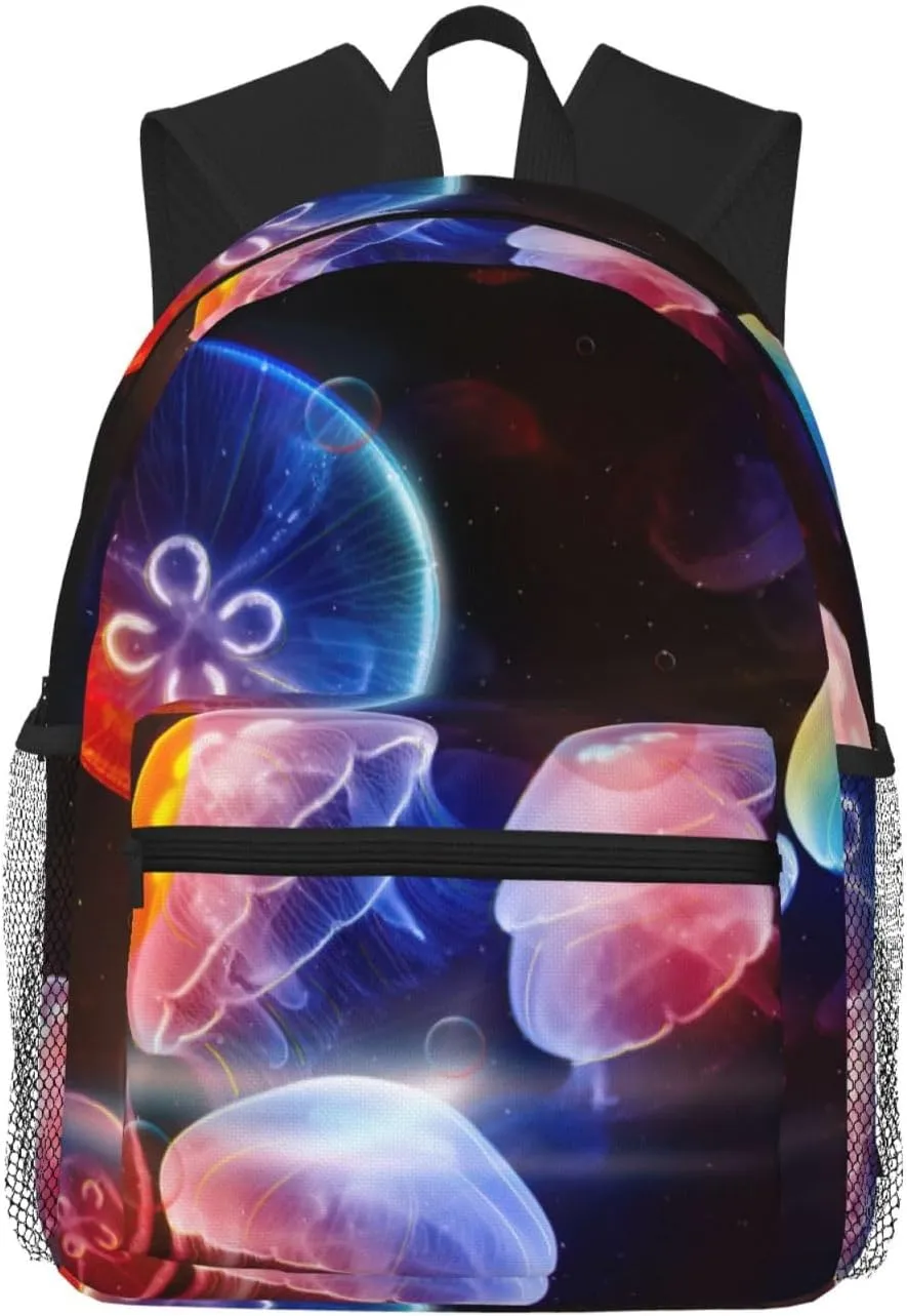 Colorful Jellyfish Print Comfortable Backpack,Your Essential Casual Travel Bag For Outdoor Adventures