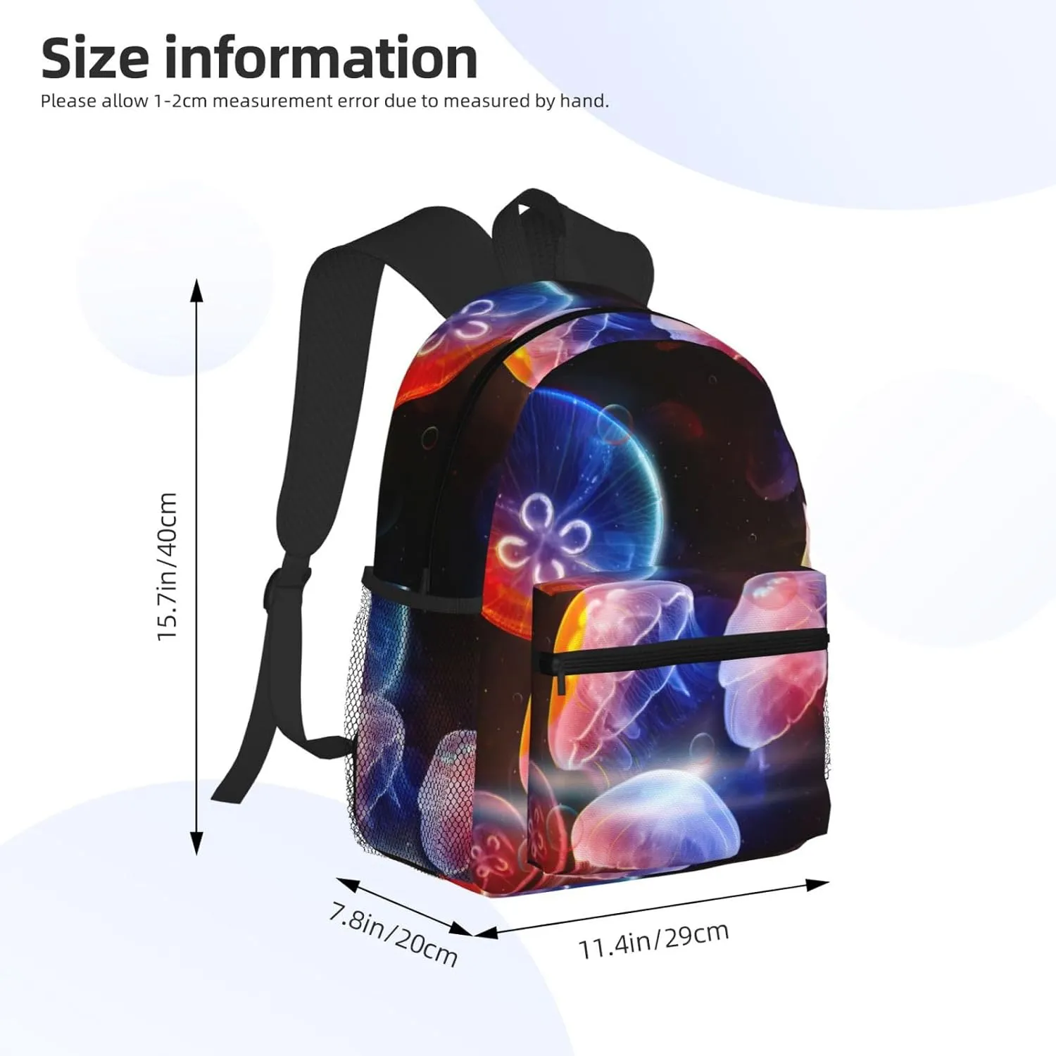Colorful Jellyfish Print Comfortable Backpack,Your Essential Casual Travel Bag For Outdoor Adventures