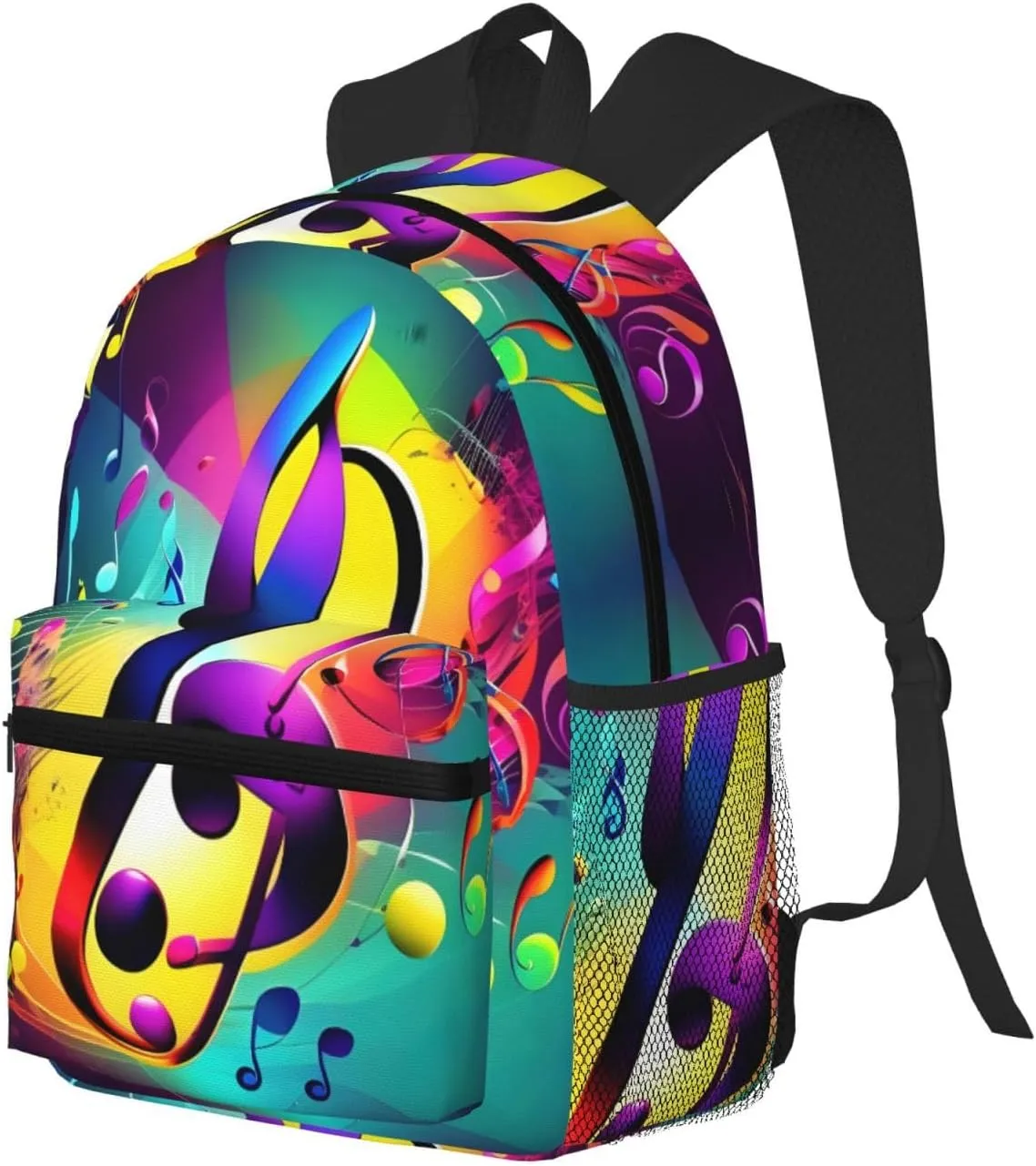 Colorful Musical Notes Print Comfortable Backpack,Your Essential Casual Travel Bag For Outdoor Adventures, SB-122