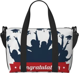 Congratulation Graduate Carry on Luggage Travel Bag Travel Bag for Women Men Large Duffle Bag for Travel Bag for Travel, Business Trips, Work, Gym