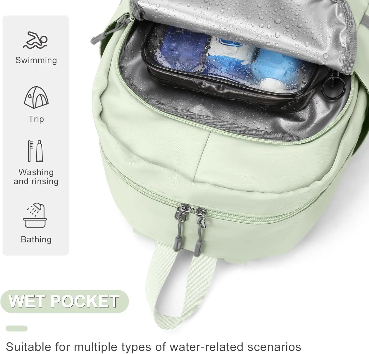 coofay Gym Backpack For Women Waterproof Backpack With Shoe Compartment Lightweight Travel Backpack Workout Sports Backpack Large Gym Bag