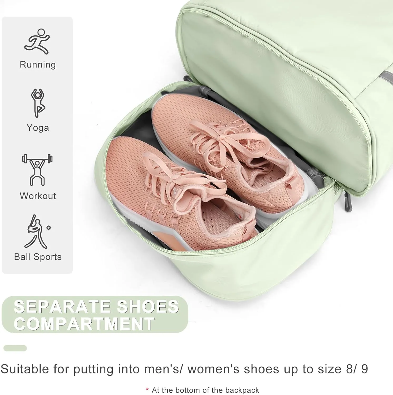 coofay Gym Backpack For Women Waterproof Backpack With Shoe Compartment Lightweight Travel Backpack Workout Sports Backpack Large Gym Bag