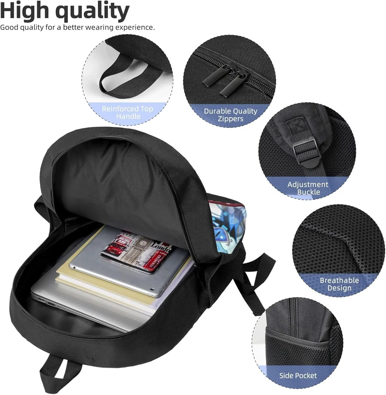 Cookie Run Kingdom Shadow Milk Cookie Fashion Backpack, School, Computer Bag.
