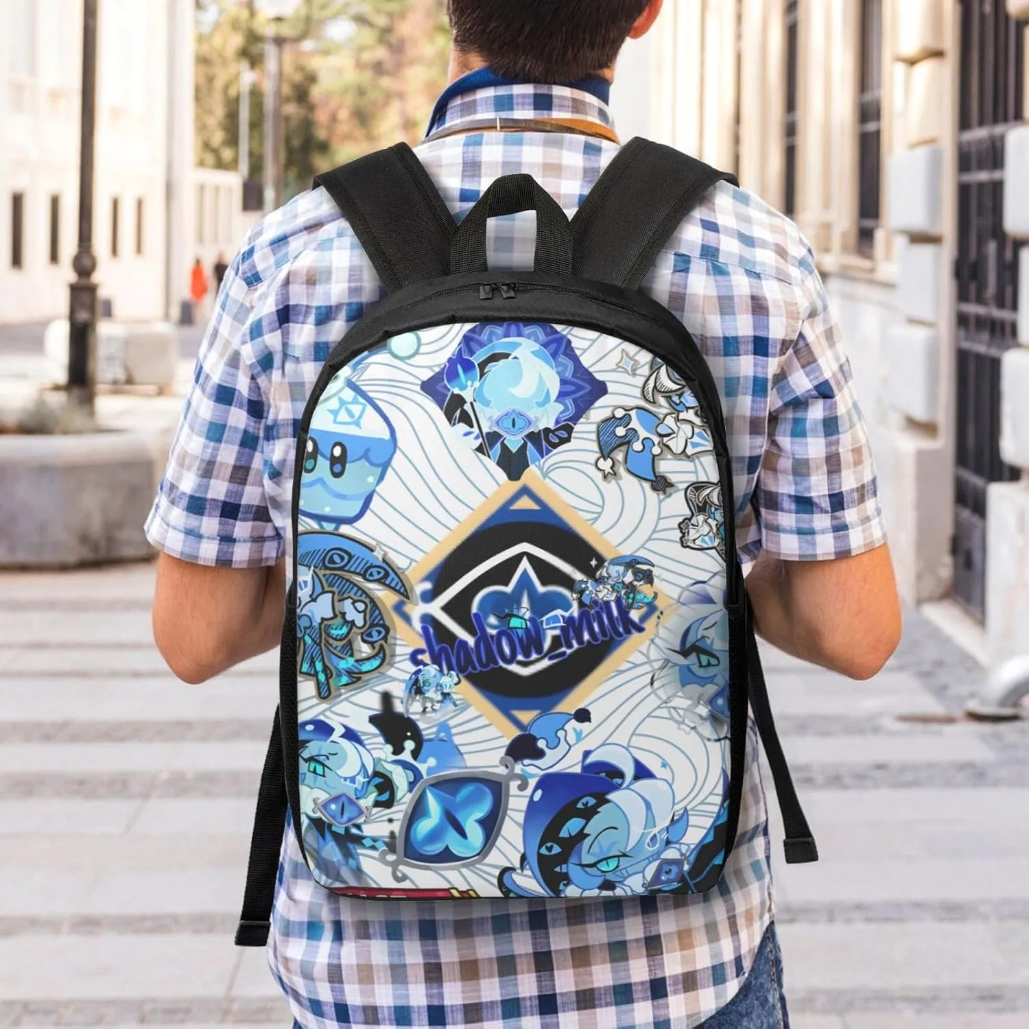 Cookie Run Kingdom Shadow Milk Cookie Fashion Backpack, School, Computer Bag.