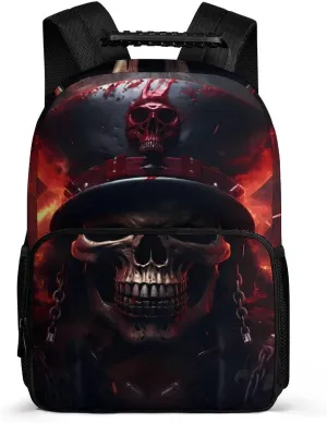Cool Flaming Skull Travel Laptop Backpack 16 Inch Computer Bag Casual Daypack for Business Hiking