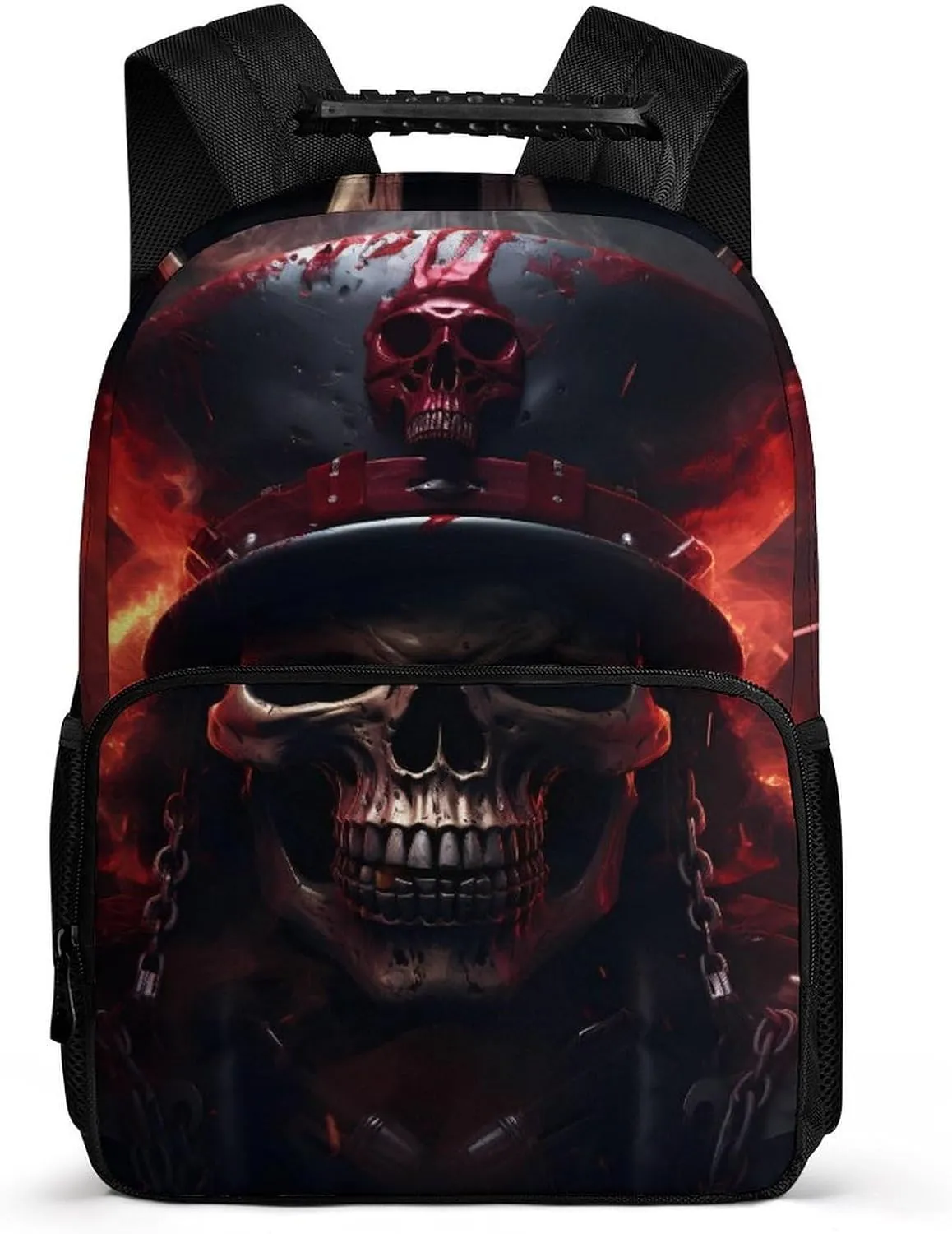 Cool Flaming Skull Travel Laptop Backpack 16 Inch Computer Bag Casual Daypack for Business Hiking