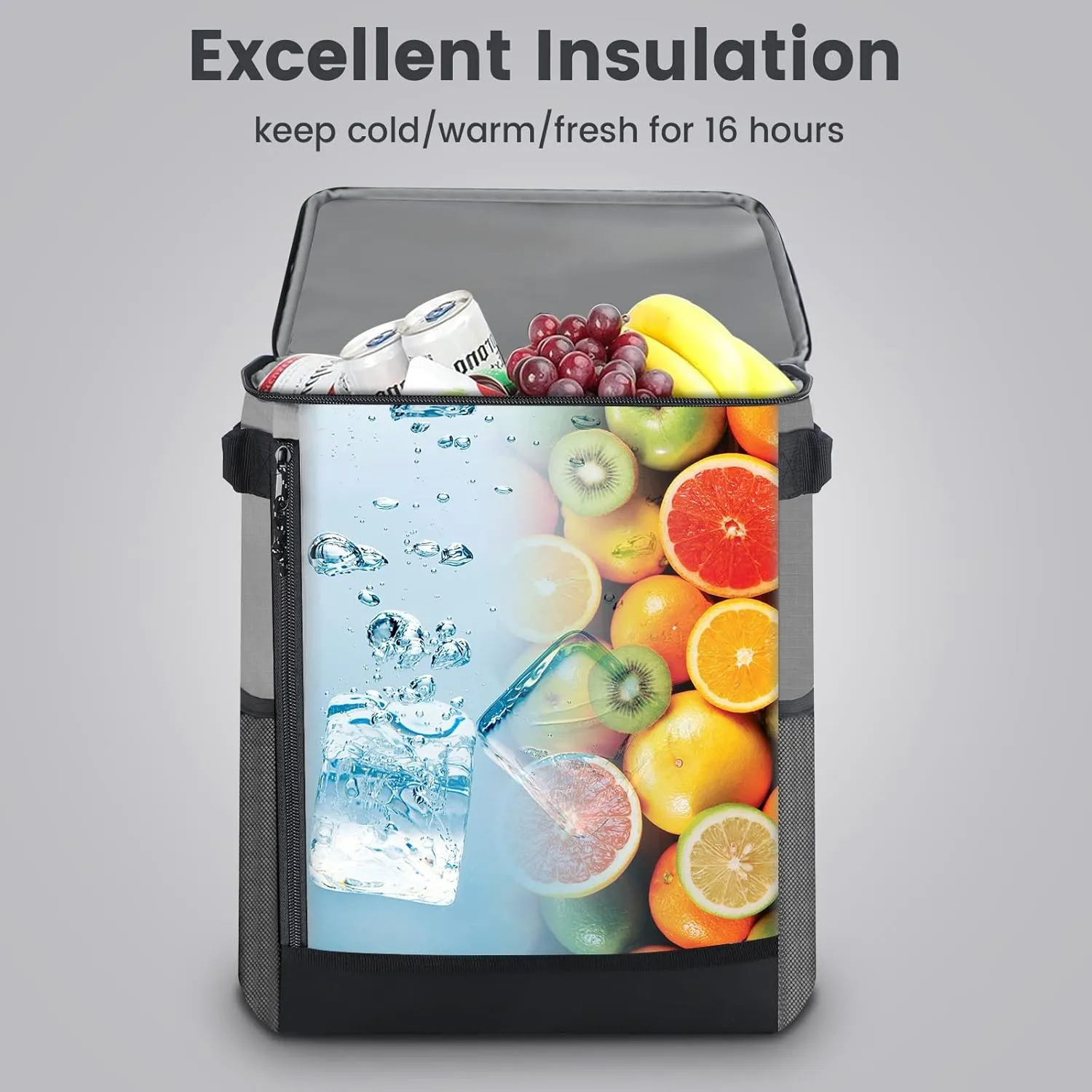 Cooler Backpack, 36 Cans Multifunctional Leakproof Cooler Backpack with Padded Top Handle, Mesh Pocket for Camping BBQ