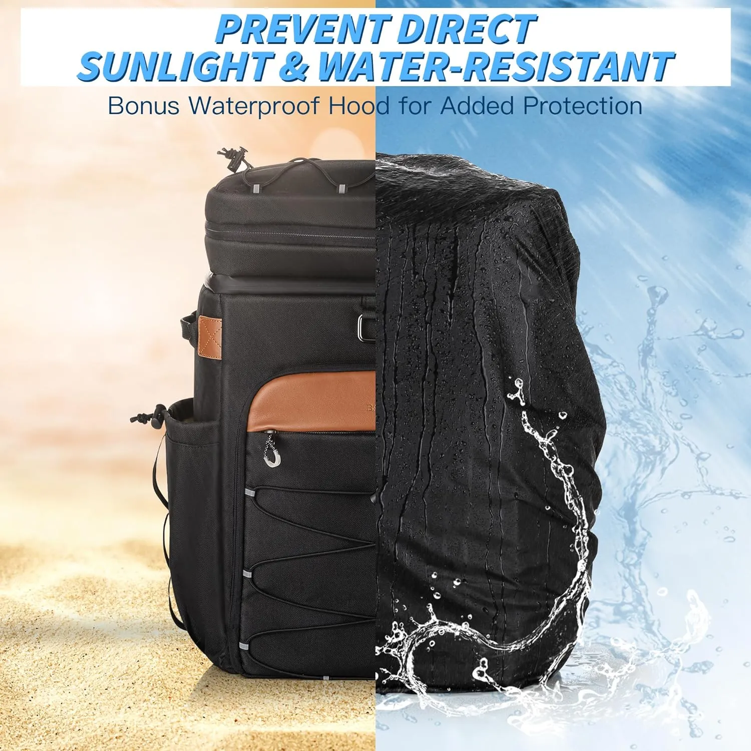 Cooler Backpack with Insulated Waterproof Cover(Extra), 42 Cans Backpack Coolers Insulated Leak Proof, Large Soft Cooler Bag, Portable ice Chest Backpack for Camping Picnic Beach