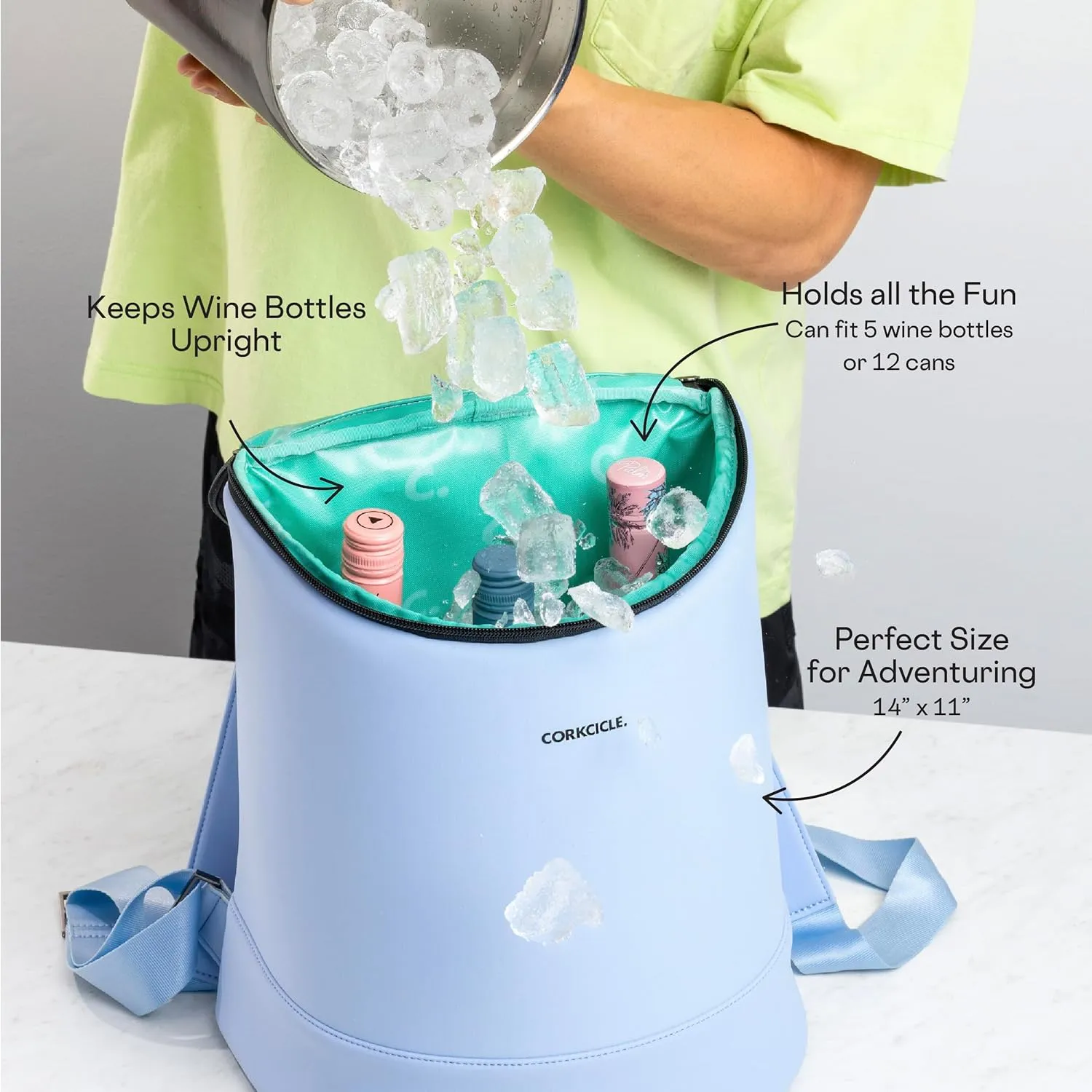 Corkcicle EOLA Cooler Backpack, Waterproof and Leak Proof Insulated Bag, Perfect for Wine, Beer, and Ice Packs