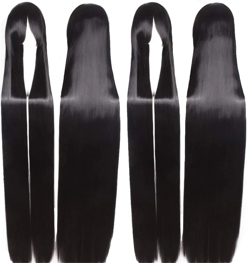 Cos-Animefly 60" 150cm Super Long Straight Wig Heat Resistant Hair Cosplay Costume Party Wig Hair Extra Long