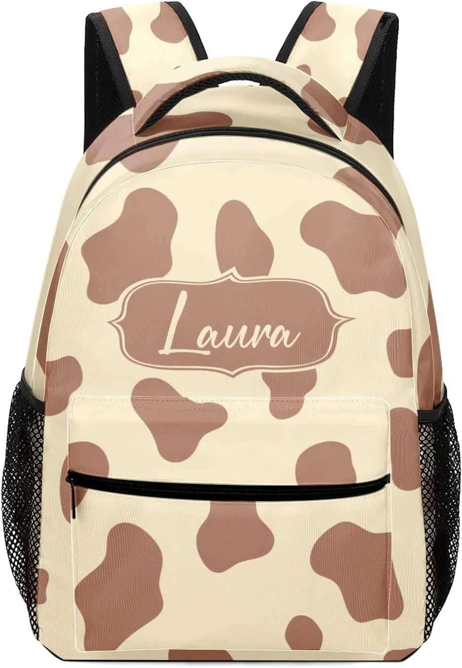 Cow Pattern Animal Skin Backpack Personalized Name Laptop Travel Hiking Camping Daypack
