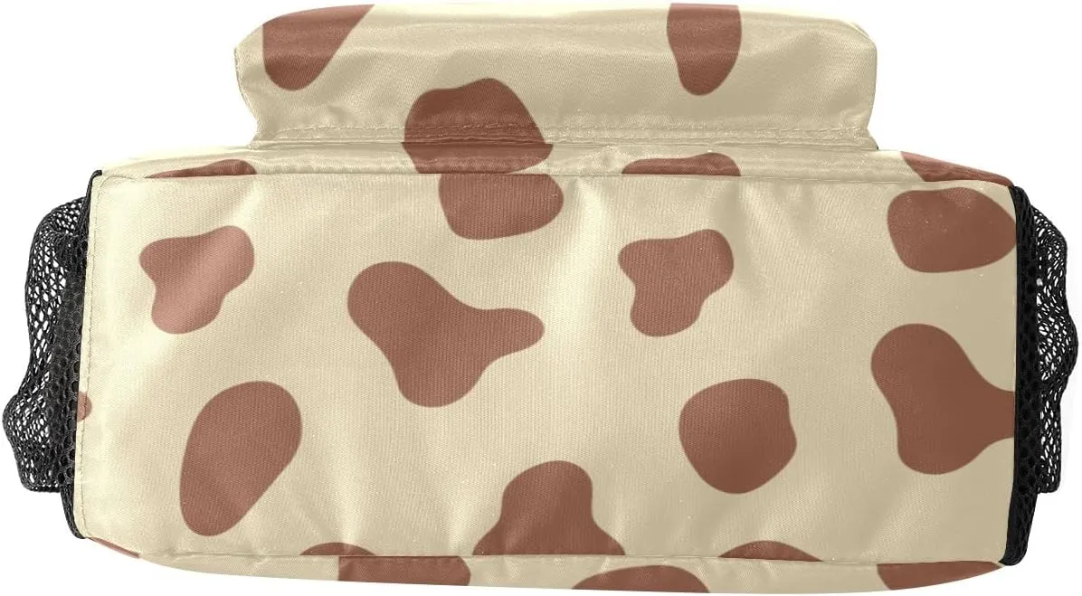Cow Pattern Animal Skin Backpack Personalized Name Laptop Travel Hiking Camping Daypack