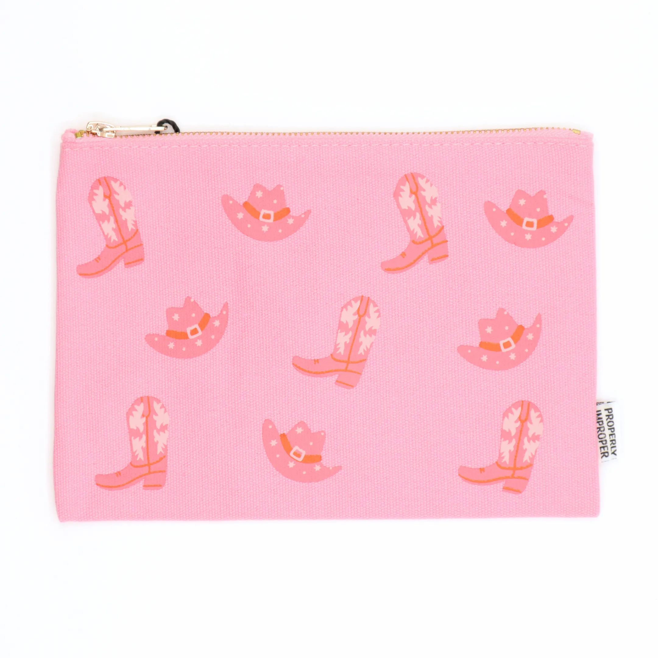 Cowgirl Hat and Boot Canvas Pouch