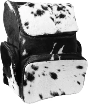 Cowhide Backpack - Diaper Bag Backpack Cow Print Leather Backpack for Men - Traval Diaper Bag Backpack