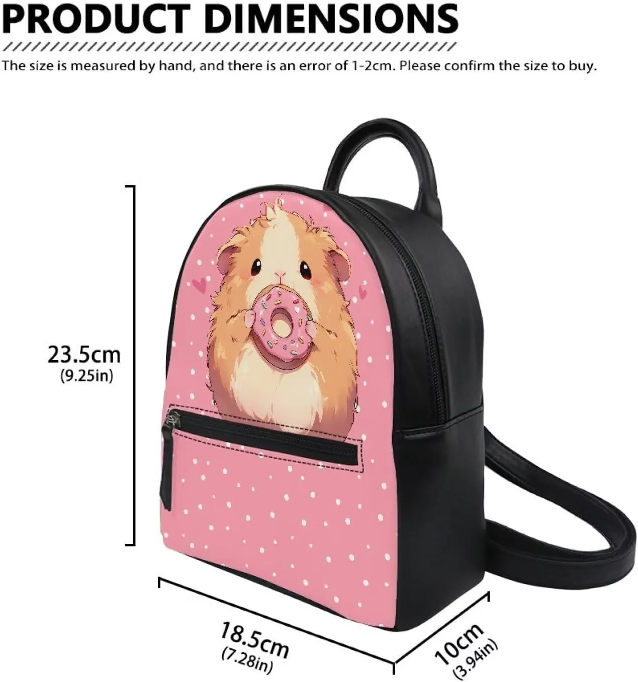 Cozeyat Cute Guinea Pig Mini Backpack Purse for Women Girls Lightweight Shoulder Bags Casual Handbag Daypack Small Backpack for Teens Kids School Travel