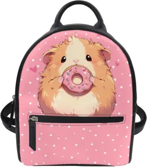 Cozeyat Cute Guinea Pig Mini Backpack Purse for Women Girls Lightweight Shoulder Bags Casual Handbag Daypack Small Backpack for Teens Kids School Travel