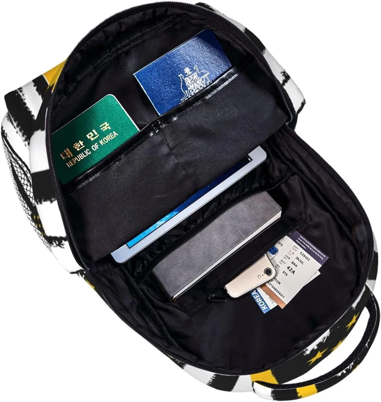 Craft Beer American Flag Usa 4th July Brewery Backpack Casual Pack Bag Laptop Backpack With Side Pocket Front Zipper Pocket Bookpack Travel Daypack Picnic Rucksack