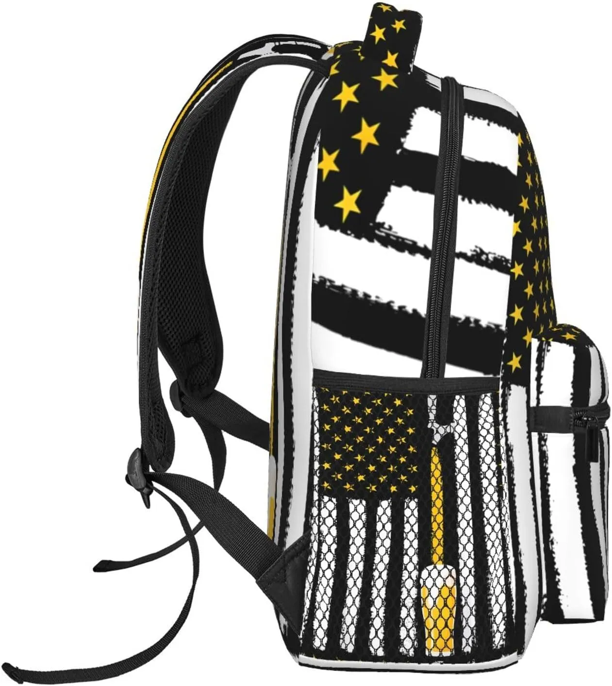Craft Beer American Flag Usa 4th July Brewery Backpack Casual Pack Bag Laptop Backpack With Side Pocket Front Zipper Pocket Bookpack Travel Daypack Picnic Rucksack