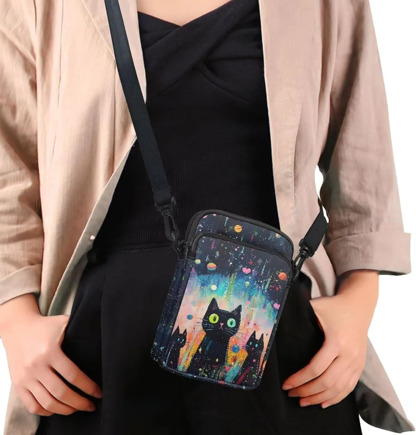 Crossbody Bag Sling Phone Wallet Purse Handbags for Women Men Travel