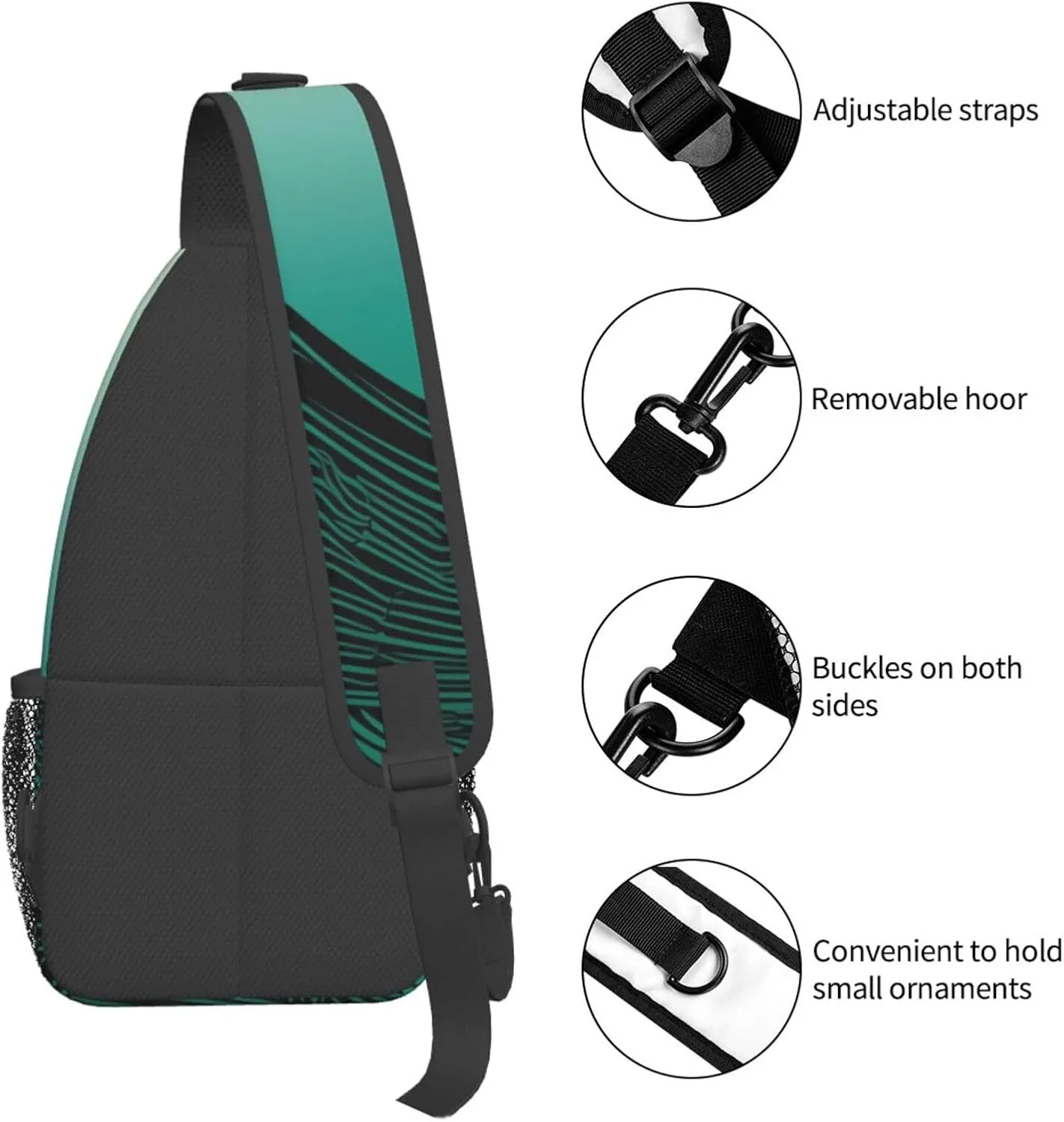 Crossbody Sling Backpack Sling Bag For Men Women Cross Chest Bag Shoulder Bag Free Flowing Line Pictures Travel Hiking Daypack