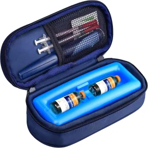Cruxer Insulin Vial Cooler Travel Case,Diabetes Carrying Insulated Bag for Supplies Keep Medicine Cool,Diabetic Small Bottle Protector Kit for Storage,Portable Mini Pack with Protective Ice Brick